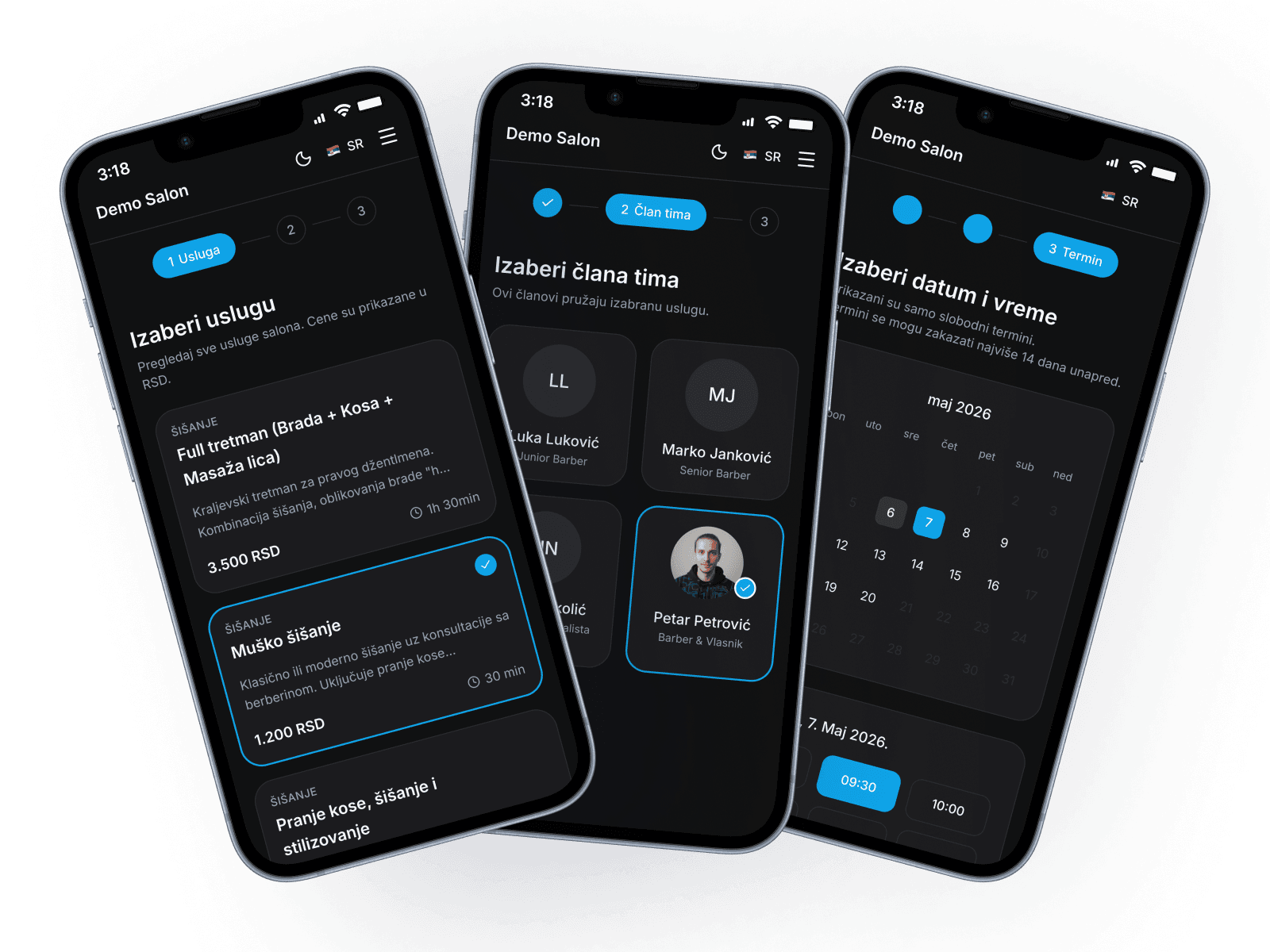 Backoffice — pregled termina